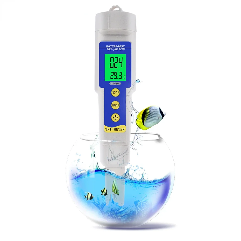 High Quality Function Conductivity Water Quality Measurement Tool 3 In 1 TDS PH Temperature Meter