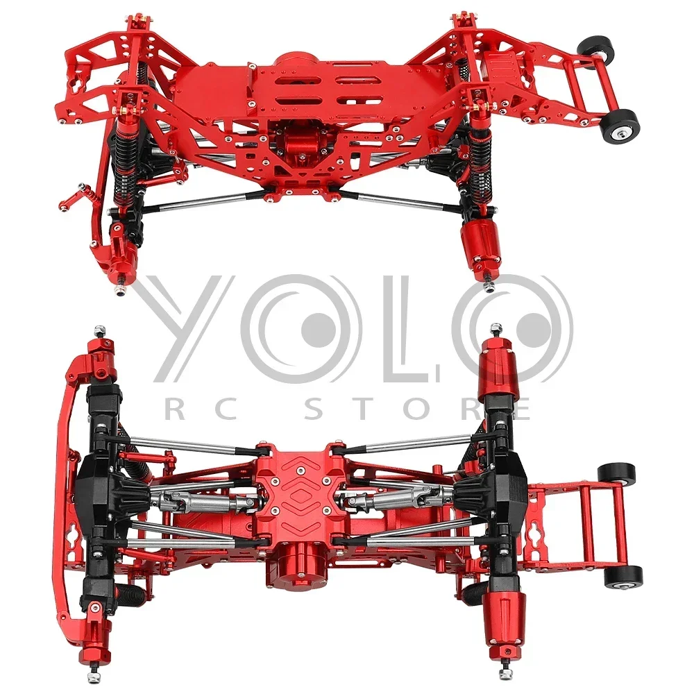 1:18 Metal Upgrade Chassis Frame with Axles Gearbox For RC 1/18 LOSI Mini LMT 1/18 Brushed Monster Truck Aluminum Alloy Part