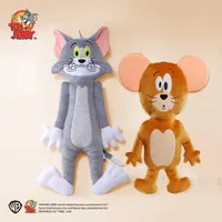 New 60cm Flat Tom and 50cm Flat Jerry Plush Toy Cute Squashed Pillow Quirky Ugly Cute Doll Good Friends Gift