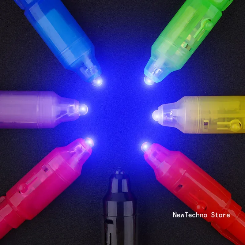 Luminous Light Pen Magic Purple 2 In 1 UV Black Light Combo Drawing Invisible Ink Pen Learning Education Toys For Child