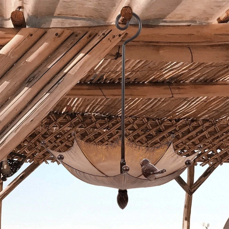 Ciotola per abbeveratoi per uccelli a forma ombrello elegante con gancio per dropship sabbia acqua semi