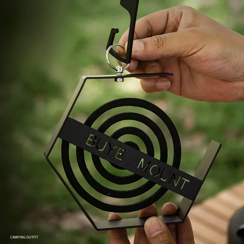 Outdoor Hanging Mosquito Coil Holder Black Camping Supplies Hiking Tourist Mosquito Coil Tray Essential Camping Tool
