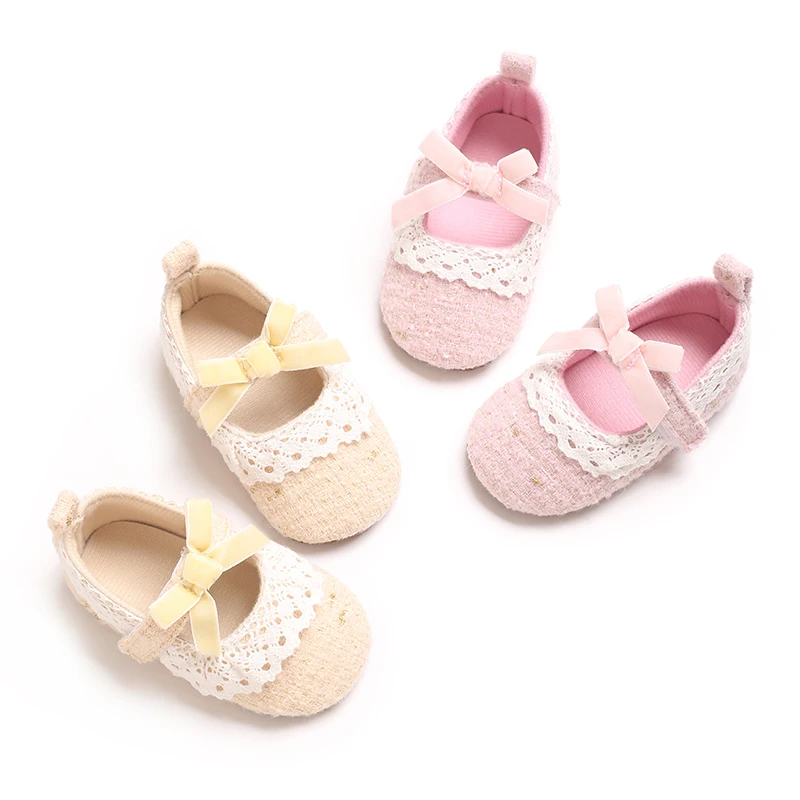 

Спортивная обувь в стиле принцессы на мягкой подошве, повседневная обувь из белого кружева, однотонные прогулочные туфли для новорожденных 0-18 месяцев, модные