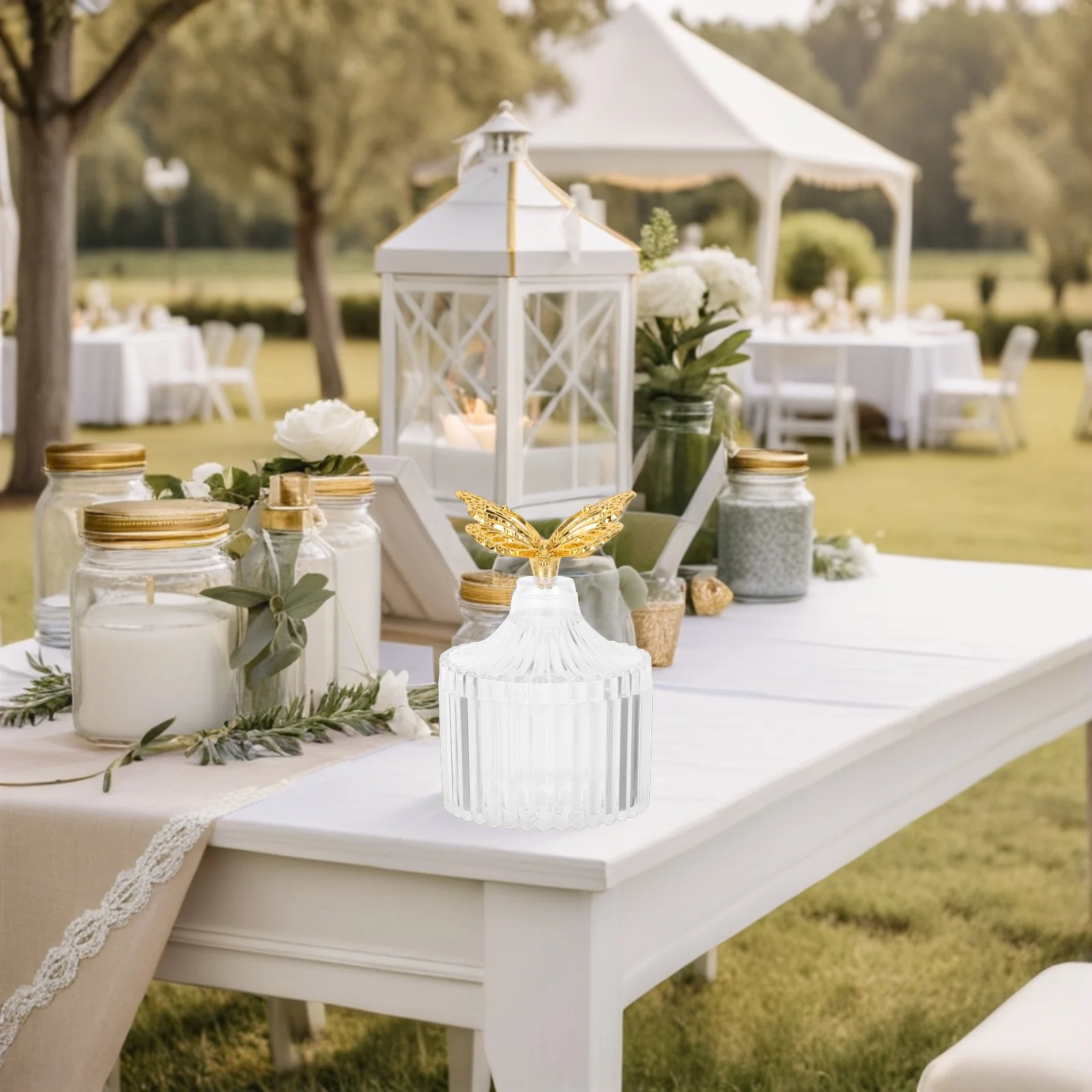 

12 Pcs European Wedding Candy Box Decorative Cookies Jar Golden Plastic Biscuit