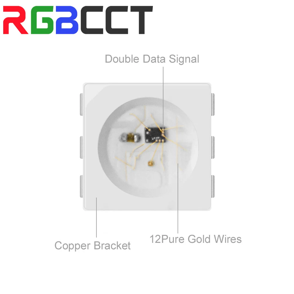 Ws2813-デュアルシグナルLEDストリップライト,アップグレード1m,4m,5m,30 60 100ピクセルLED/m,黒,白,PCB,ip30,ip65,ip67,dc12v