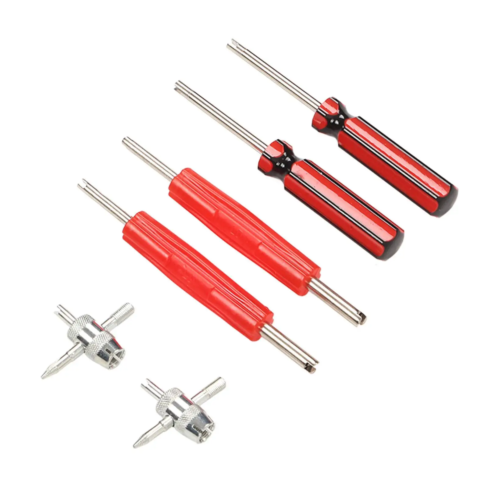 Tire Valve Stem Core Remover Complete Wear Resistant ABS Metal Easy Operation Durable Sturdy 4 Way Valve Tool for car