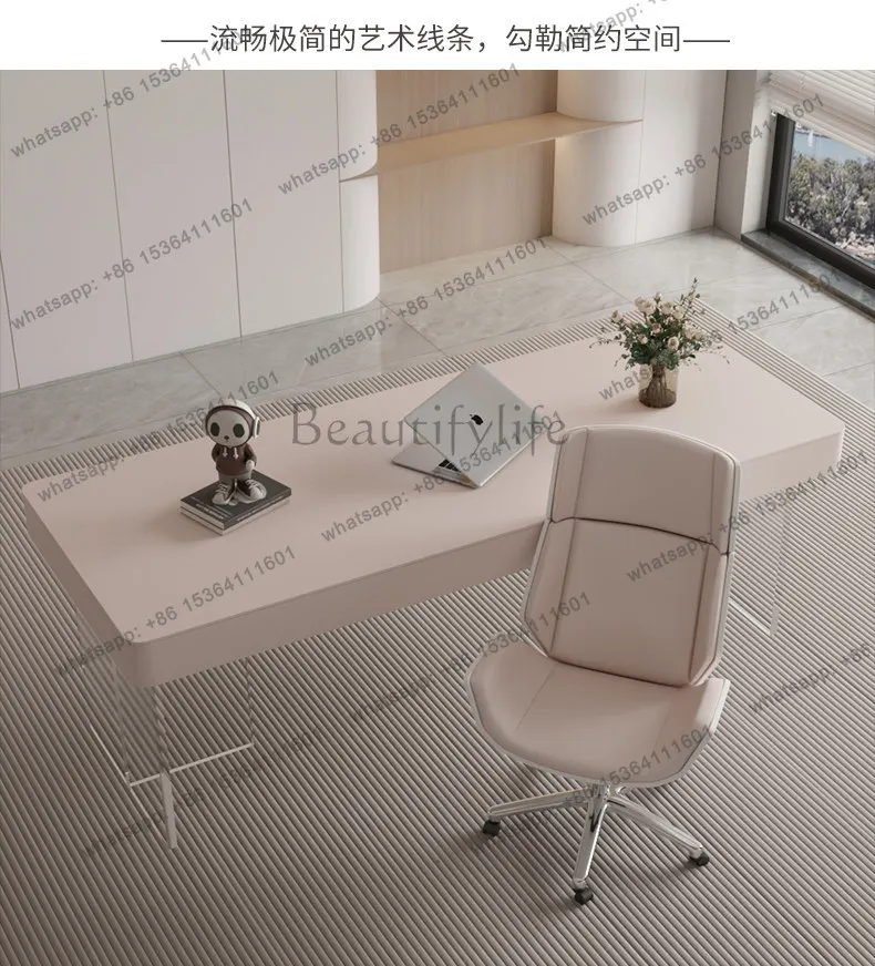 

Cream wind rock slab desk light luxury modern home study work consultation boss desk