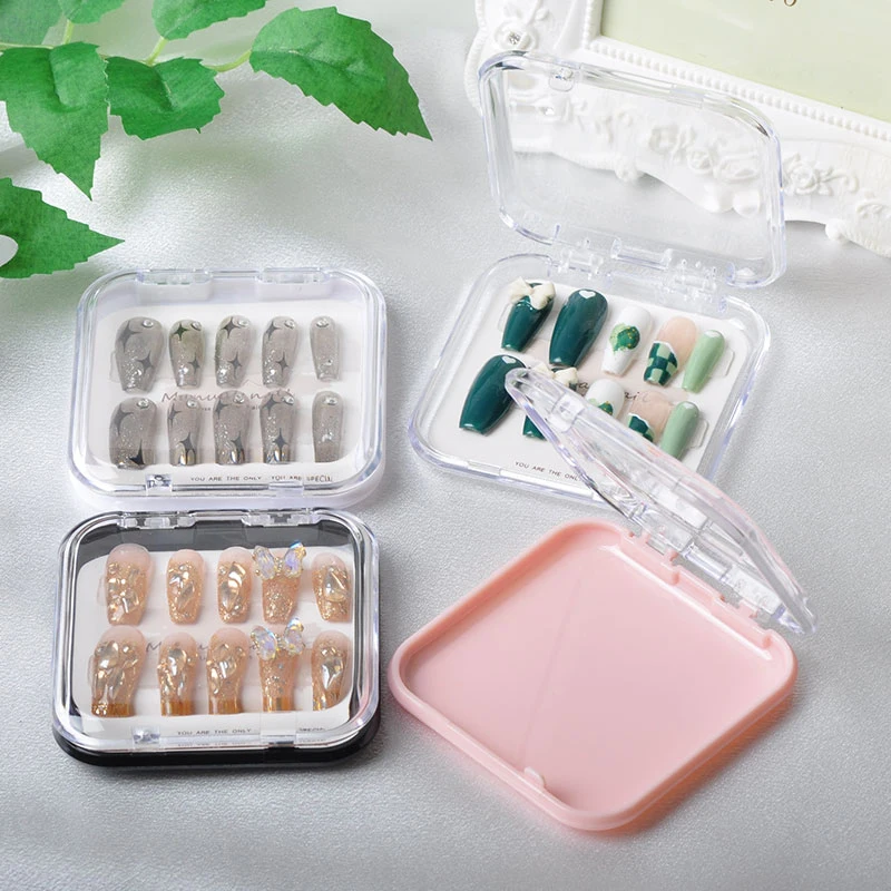 1Pc Nail Art Organizer Transparante Plastic Verpakking Nagelverbetering Opslag Sieraden Ketting Display Geschenkdoos