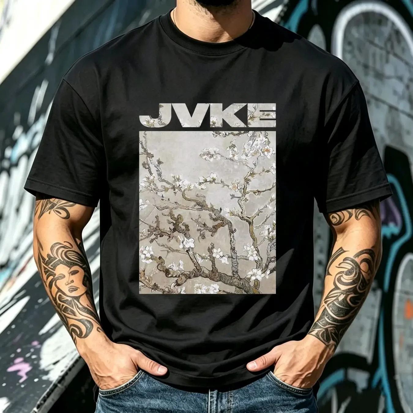 washed T Shirt JVKE CONCERT COLORFUL MUSIC GOLDEN HOUR Large Capacity Backpack Print Backpacks vintage Washed graphic Unisex