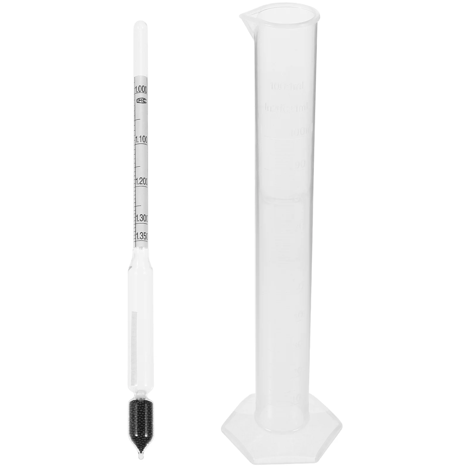 Hydrometer Tester Alcohol Baume Plastic for Making Percentage Graduated Cylinder Measuring Tools