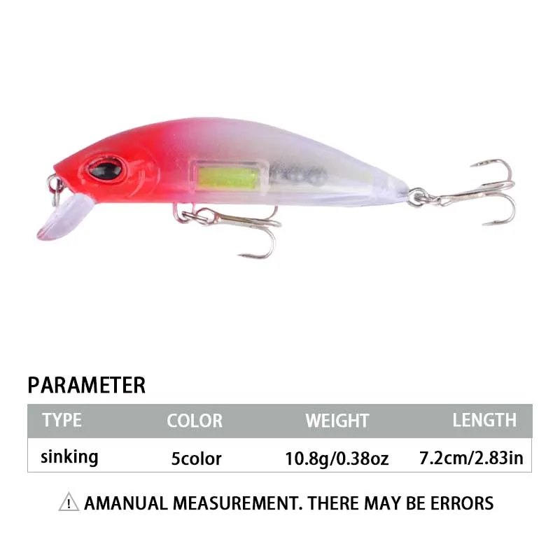 Señuelo Minnow Sinking para Lubina – Crankbait con Anzuelos Triples