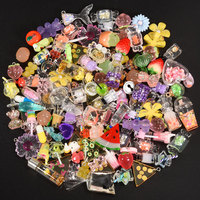 10/20pcs/Lot Fruits Candies Beverages Random Mixed Charms Pendants Glass Jewelry Making Supplies Diy Necklaces Accessories Bulk