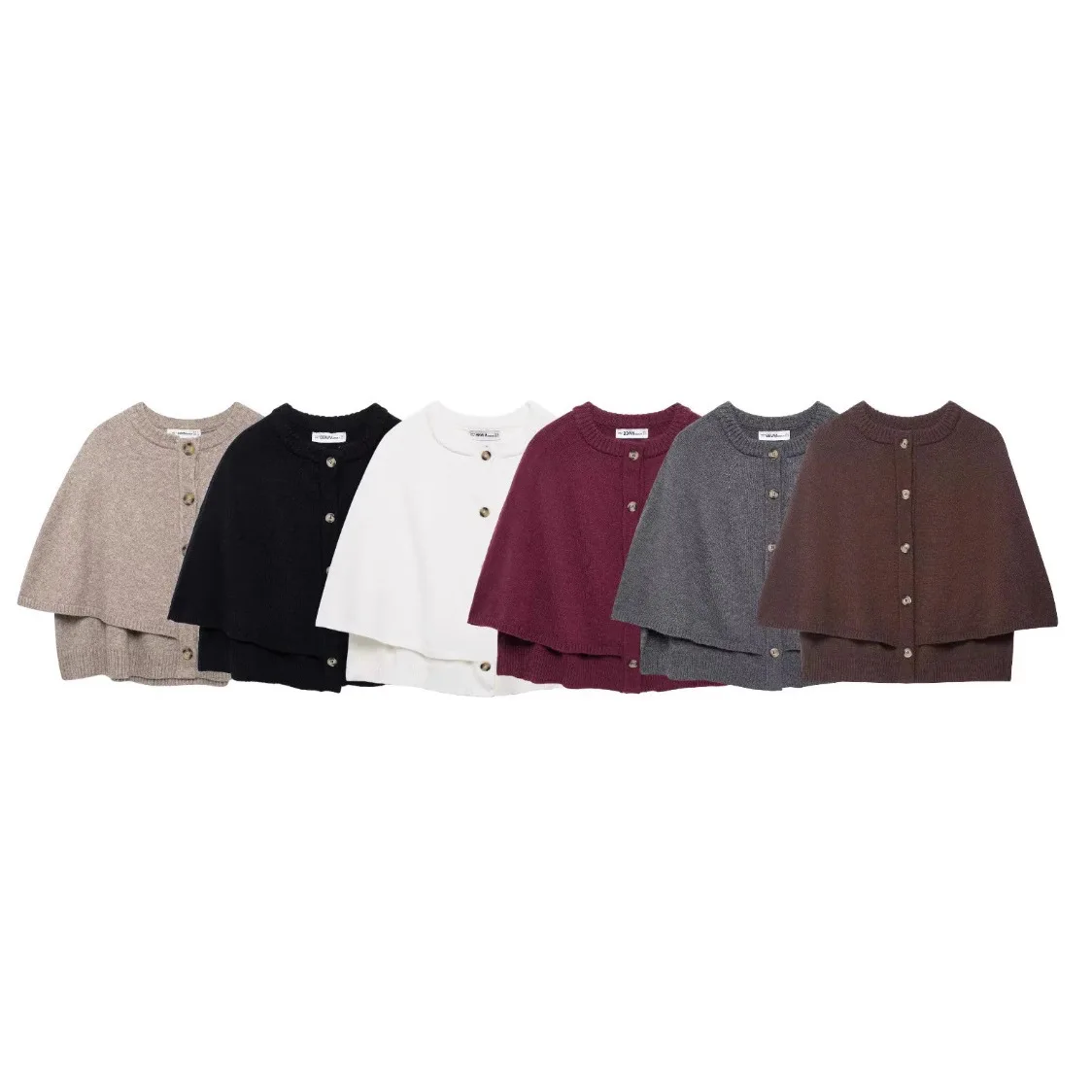 

Fashionable Cardigan Knit Cape Short-Sleeve Cardigan Light Single-Breasted Round Cardigan Loose Casual Euro-Style Sweater