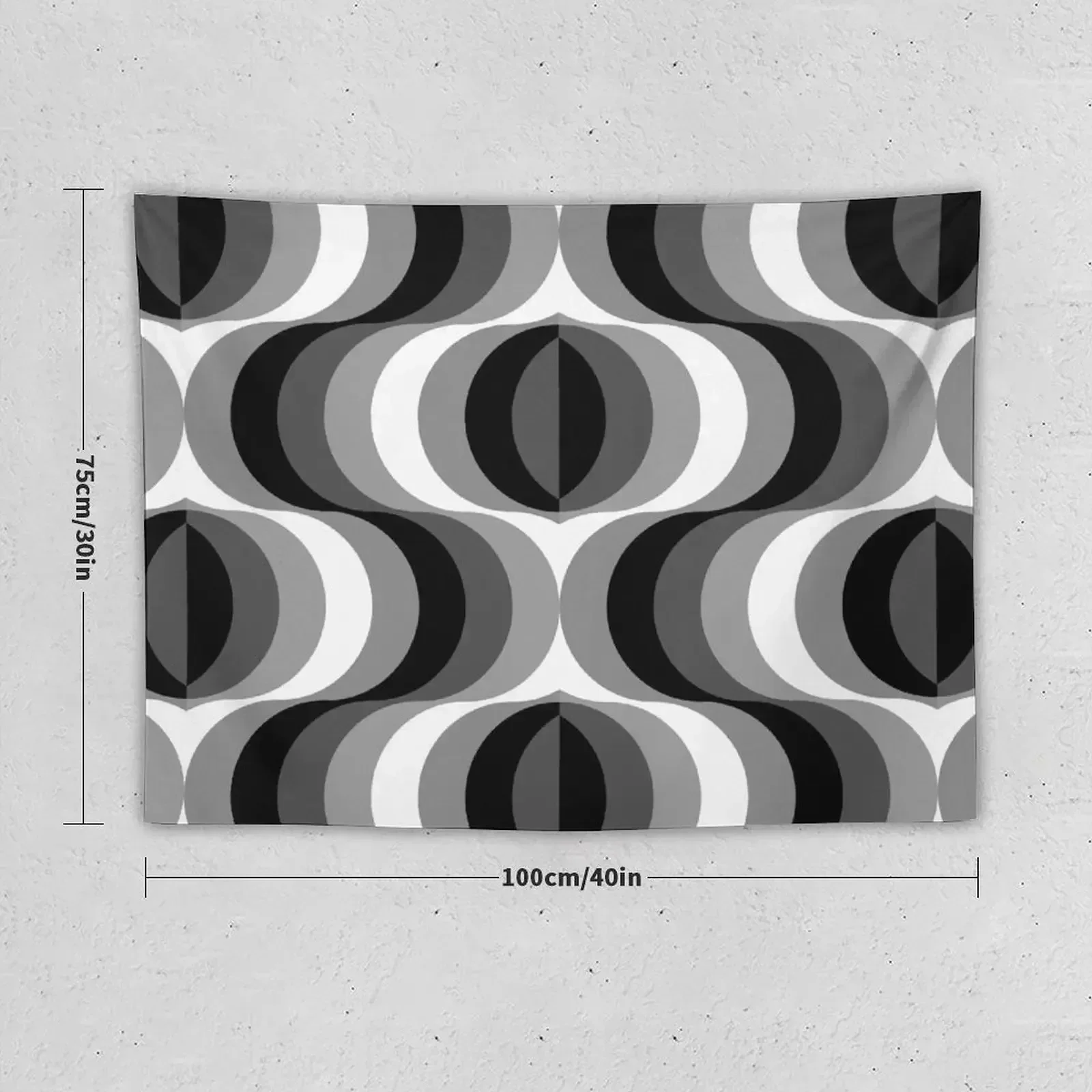 Large Seventies zigzag black and white waves Tapestry Decoration Wall Tapete For The Wall Tapestry