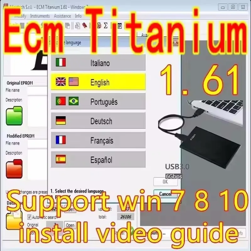 Winols 4.7+ 93GB Damos Big Pack 2020-2022 ECM Titanium 1.61 مع 26000+ أداة خدمات Immobilizer V1.2 مساعدة مجانية للسيارات