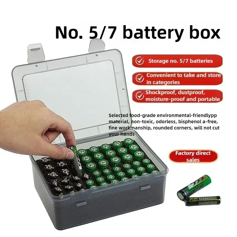 54-Slot AA AAA Batterie-Aufbewahrungsorganisator mit klarer Sicht, stapelbares Kunststoff-Box-Gehäuse für die Organisation von Zuhause, Garage, Schubladen