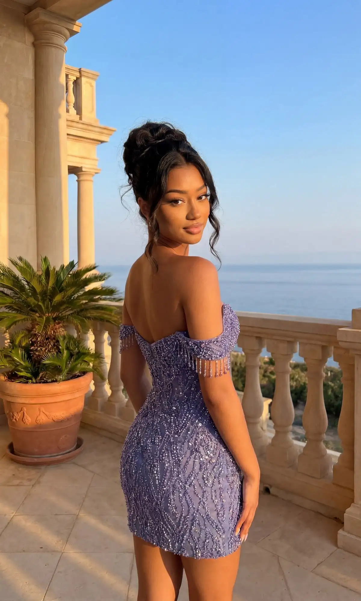 Purple Mini Prom Dress Off Shoulder Beaded Corset Homecoming Dress Sexy Short Bodycon Birthday Party Dress for Girl Customized
