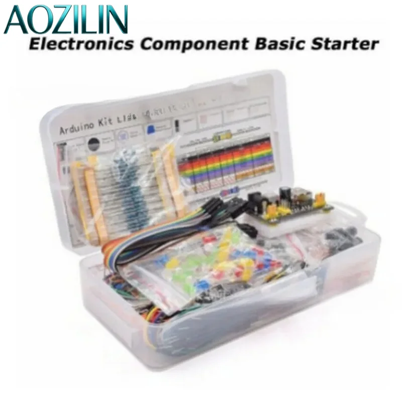 For UNO R3 Starter Kit Component Pack Compatible with Arduino Learning Electronics Projects Basic Sensors Modules Breadboard