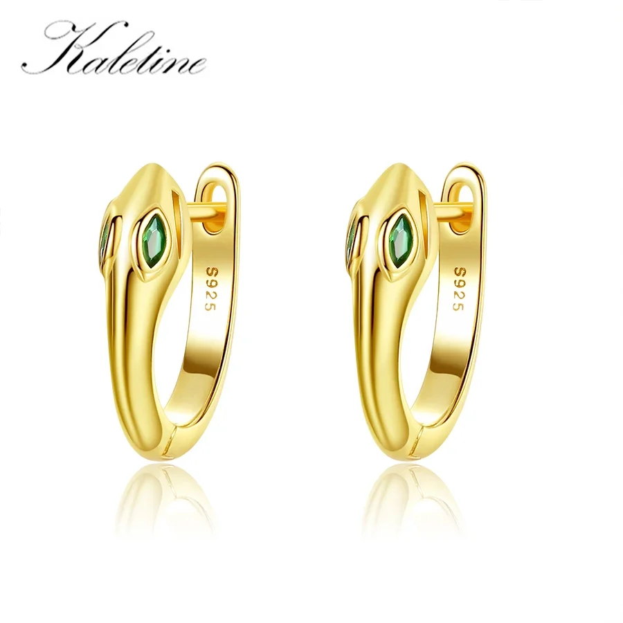 Kaletine Female Medusa Snake Trend 925 Sterling Silver Hoop Earrings For Women New Original Earring Zircon Fine Jewelry