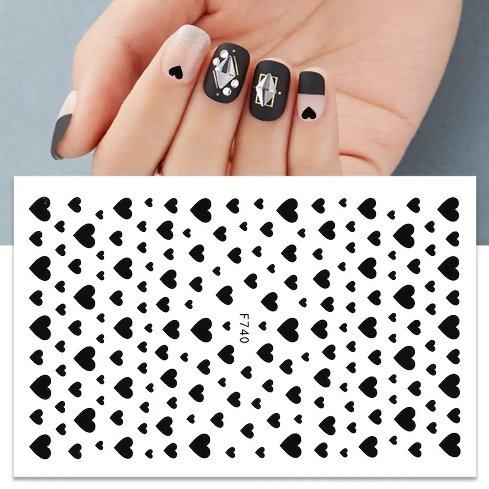 

New DIY Star Nail Stickers 3D Self-Adhesive Decals Love Heart