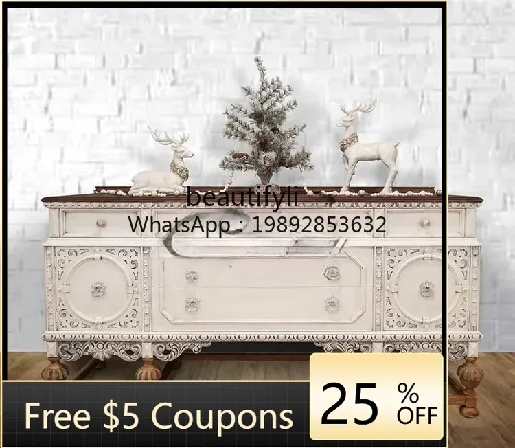 

FF Французский деревянный резной входной сервант, доступный роскошный стиль, европейский роскошный шкаф для прихожей, витрина для гостиной