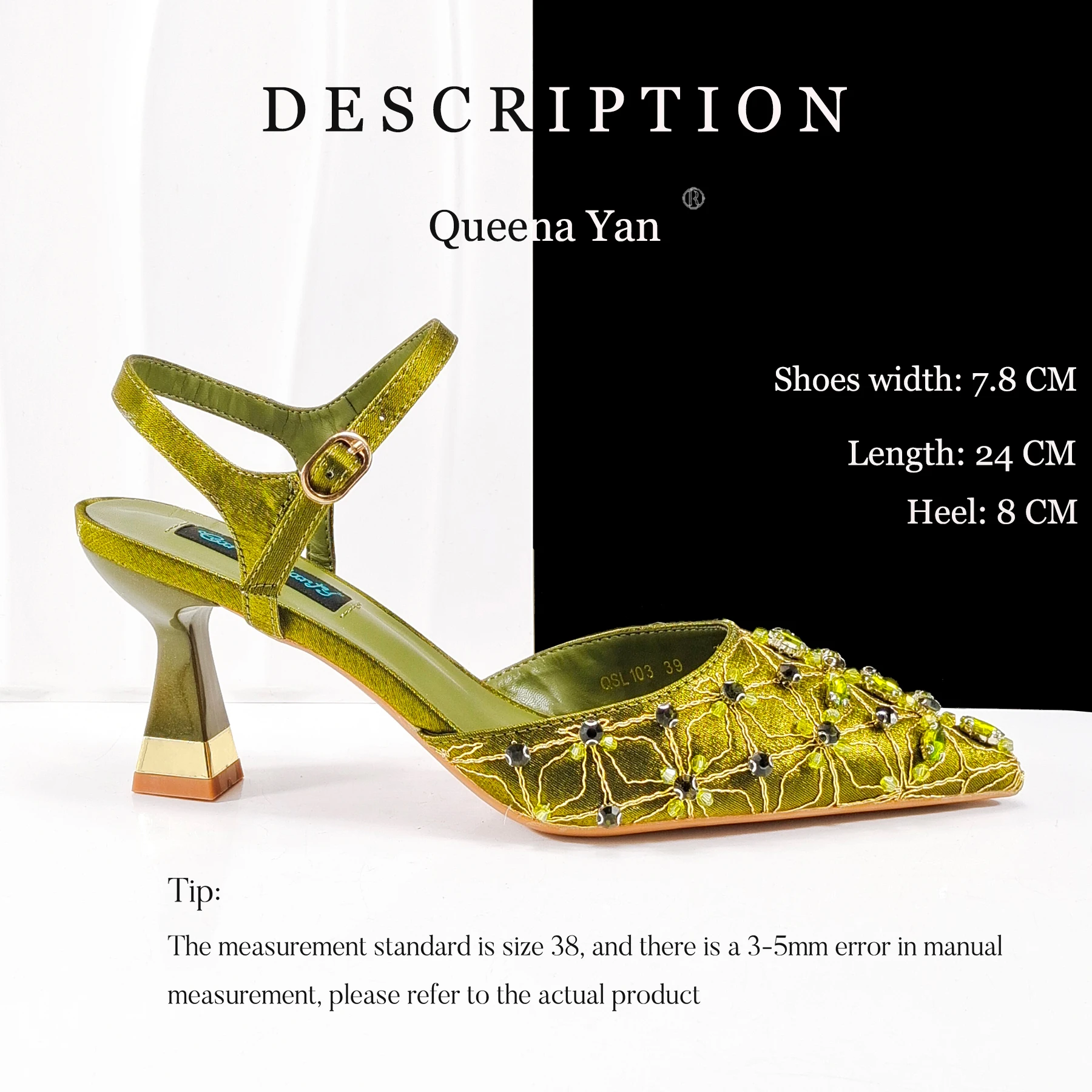 مجموعة أحذية وحقائب يد نسائية إيطالية بتصميم ماسي كامل أنيق من QueenaYan لحفلات الزفاف والمناسبات الخاصة #4