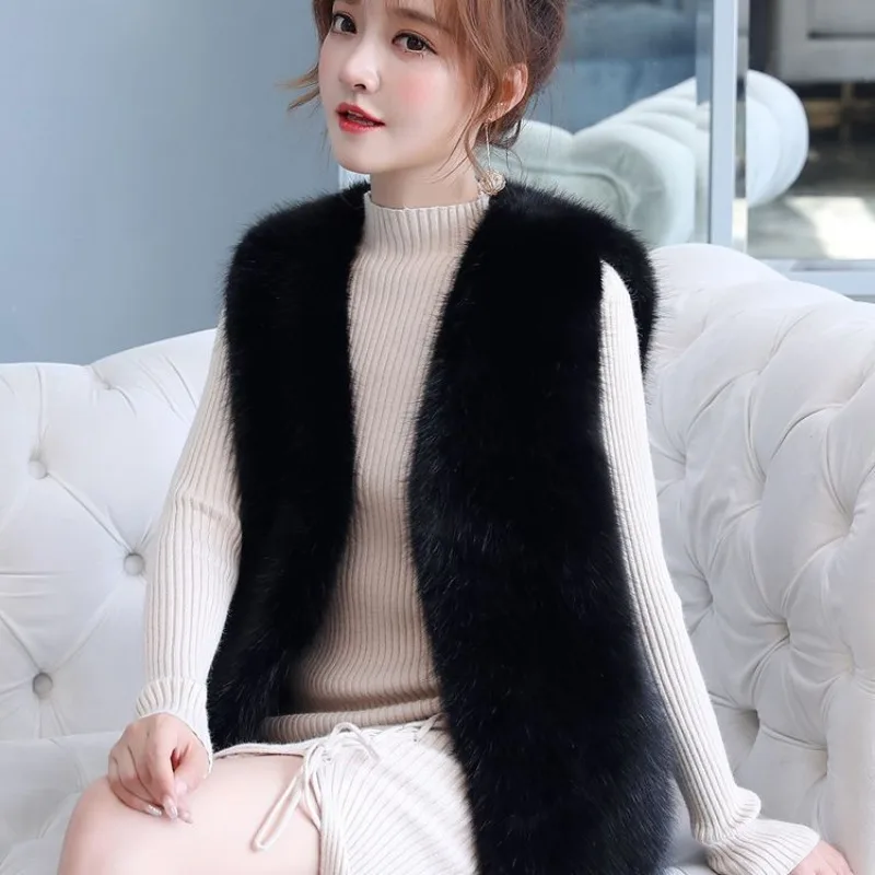 

New Autumn and Winter Vest Korean Style Fur Coat Waistcoat Thickened Fur Vest