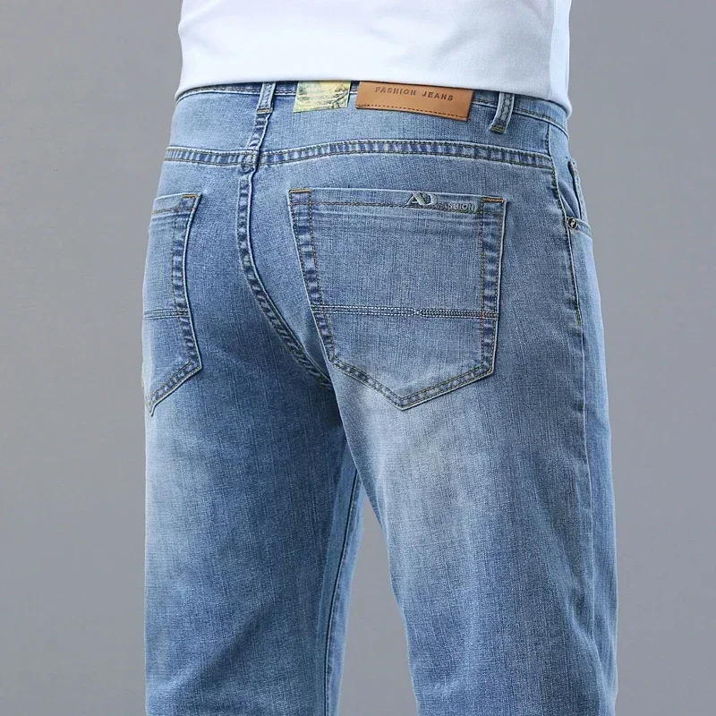 2024 Thin or Thick Material Slim Fit Men's Luxury Classic Style Men Jeans Business Stretch Denim Male Trousers Clothing