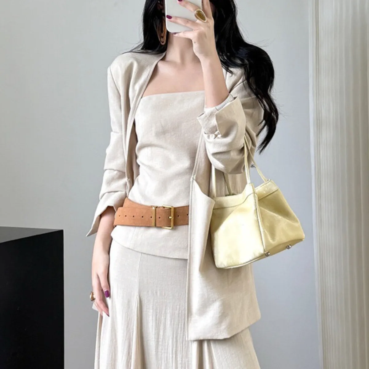 Kwtx 2025 outono feminino elegante com decote em v blazer casaco único breasted simples casual chique lounge outerwear moda na moda designer