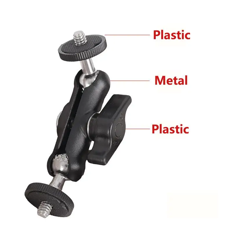 Lightweight Double Ball Head Articulating Magic Arm 1/4'' Screw Extend Mount for Monitor Portable Photography Kit