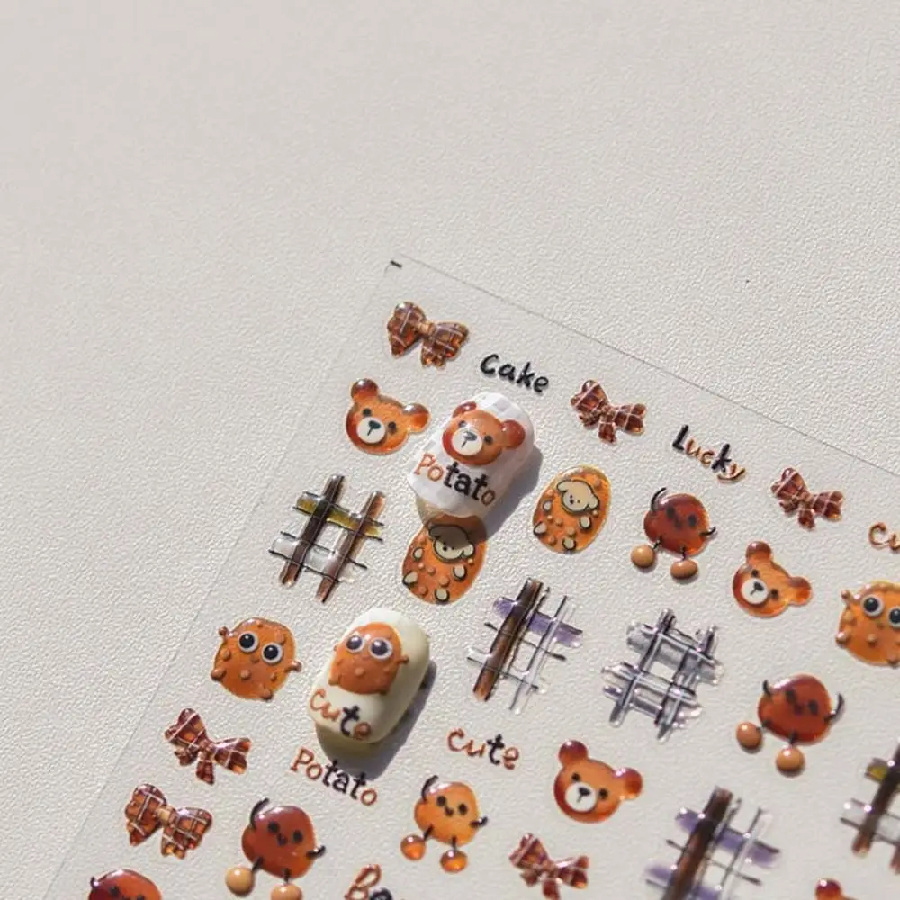 DIY Nail Charms Cartoon Nail Stickers Press on Nails Nail Ornaments Cartoon Nail Decals Animal Bear Nail Supplies