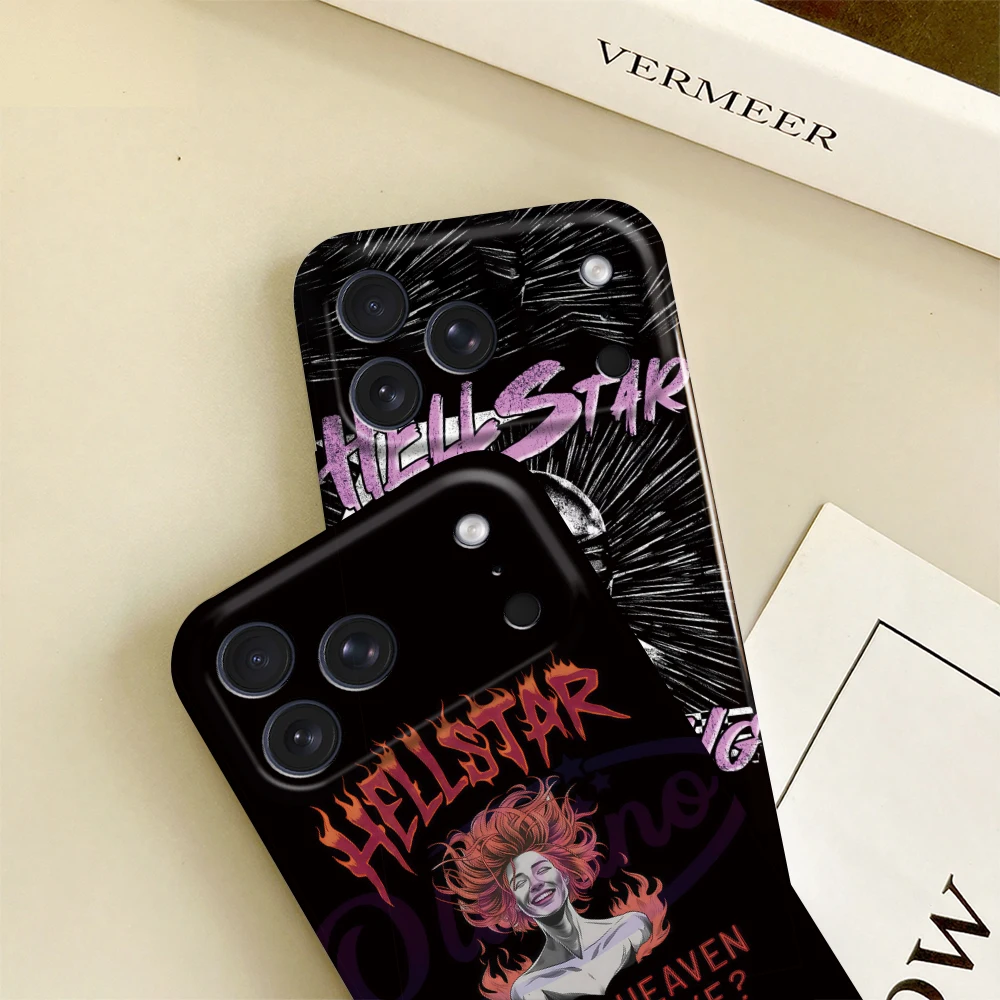Fashion Graffiti H-H-Hellstars Phone Case For iPhone 17 16 15 14 13 12 11 E Plus Pro Max Mini Glossy HD Hard Cover Film Shell view 3