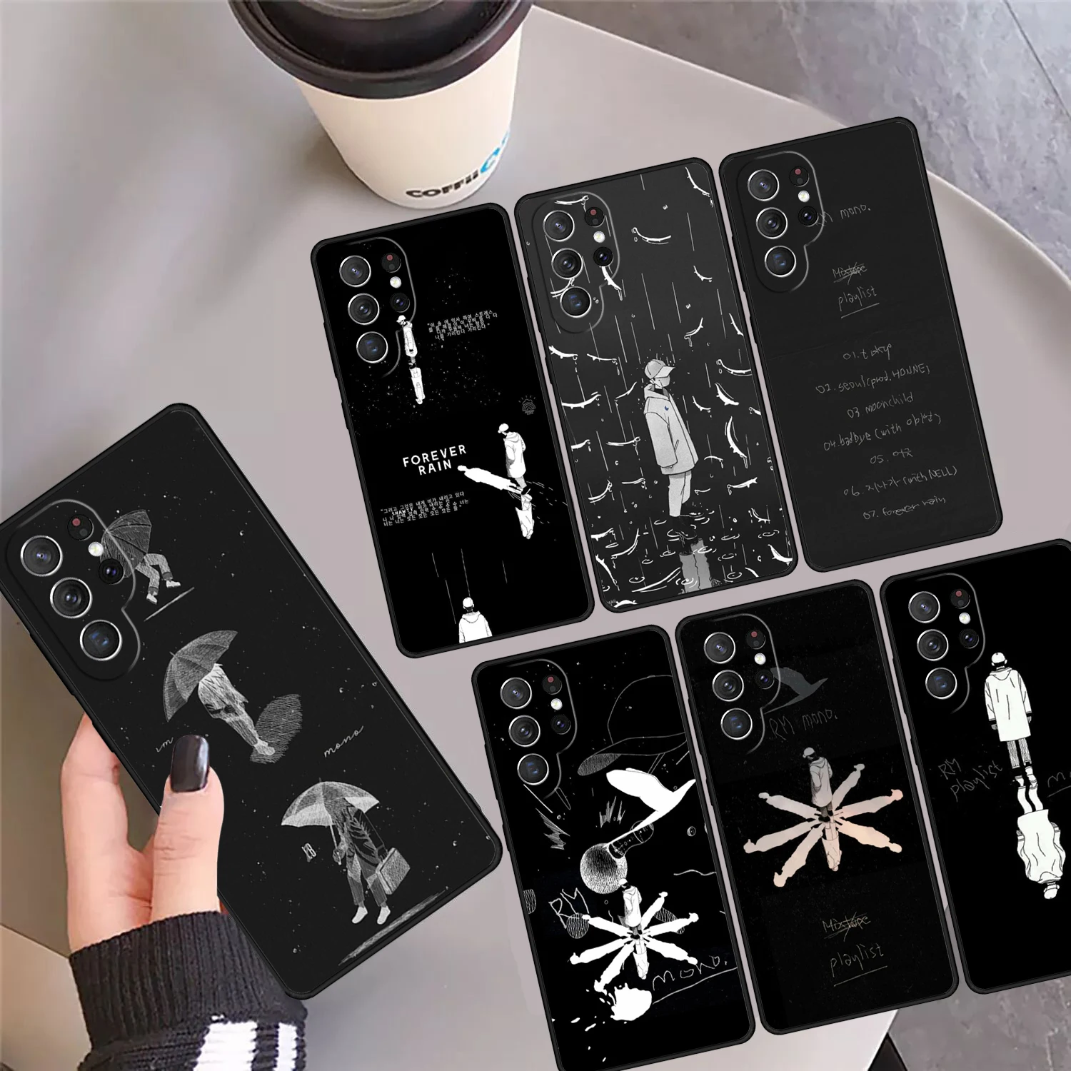 

RM Mono Mixtape Phone Case Cover Coque For Samsung Galaxy S24 S25 Ultra S23 S22 Plus S21 FE S20 Note 10 20 Pro