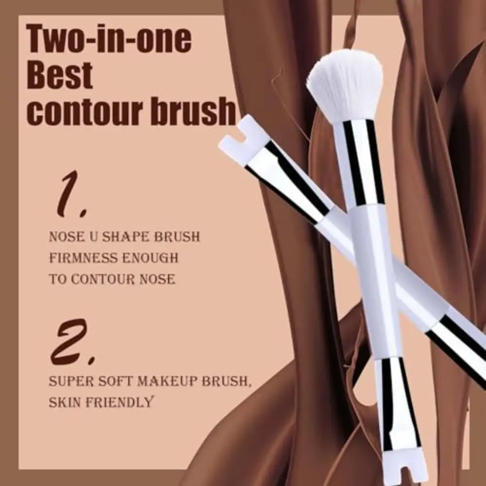 U-Shaped Nose Contour Brush Makeup Beginners Plastic Cement Innovative Dual-End Brush Tool 2-in-1 Makeup Brush