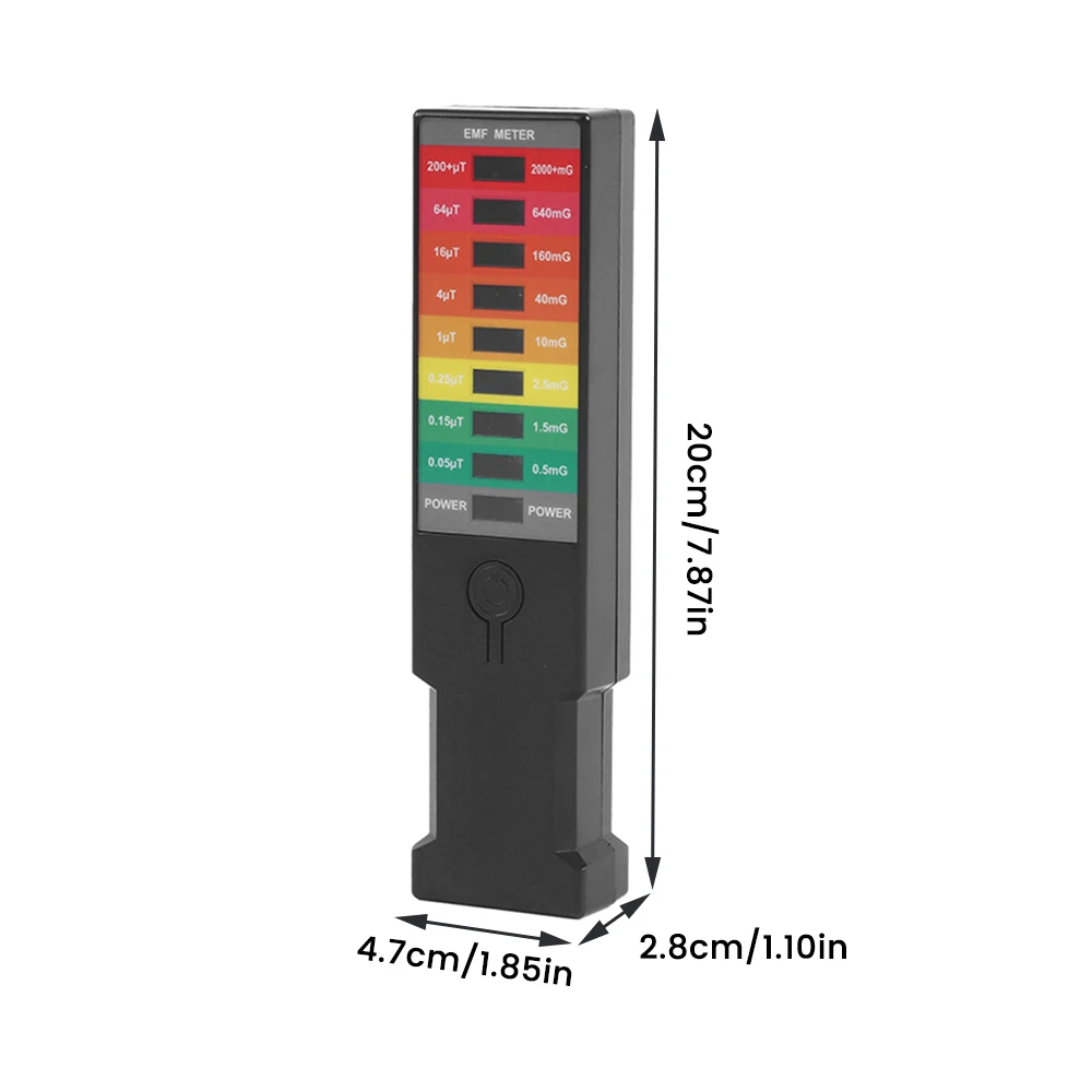 Electromagnetic Field EMF Gauss Meter Ghost Hunting Detector Portable EMF Magnetic Field Detector 8 LED Gauss Meter