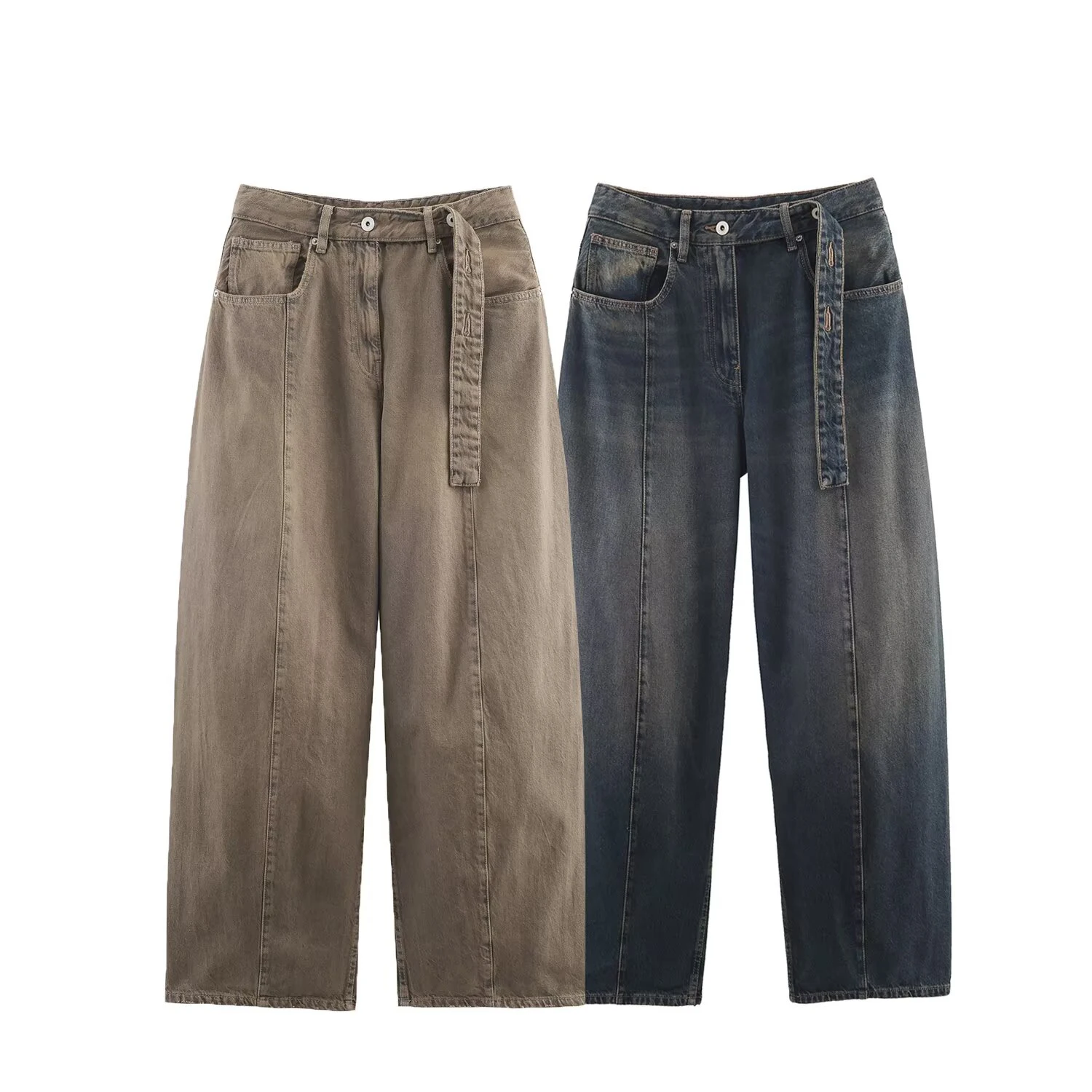 

New women's clothing European and American style winter casual versatile loose bucket shaped low rise jeans