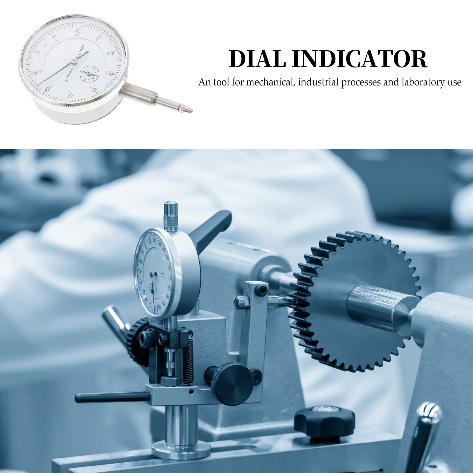 

1pc Stainless Steel Dial Indicator 0-10Mm 0.01Mm Resolution Mechanical Measuring Gauge For Industrial Lab Welding Accessories