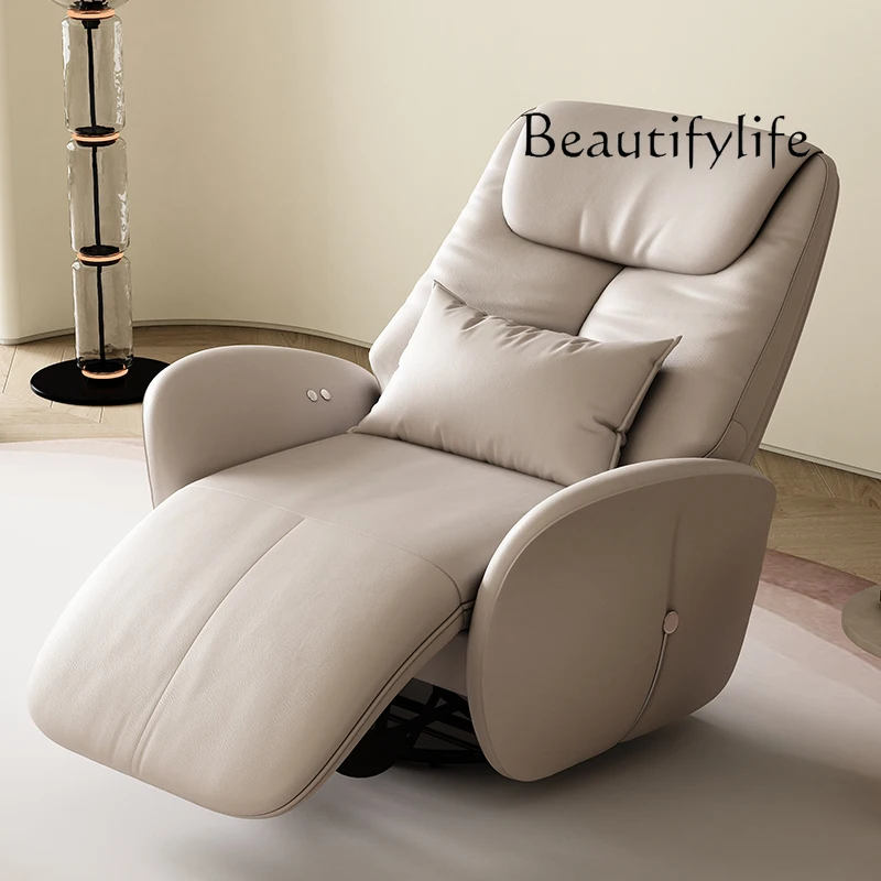 

Leisure single sofa retractable electric recliner lazy multi-functional leather living room rocking chair