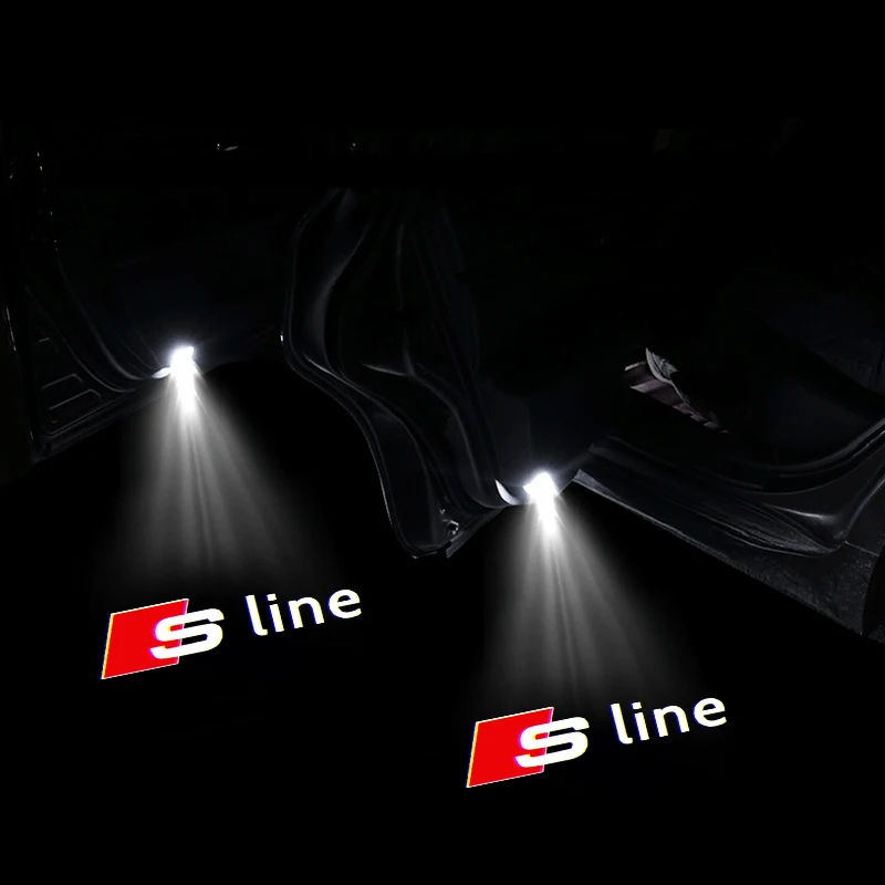 For Audi Sport RS A3 A4 B8 8P 8V A6L C7 C6 C5 A5 A8 Q3 Q5 Q7 B7 B6 B9 SLINE Quattro Car HD Door Welcome Light Led Projector Lamp