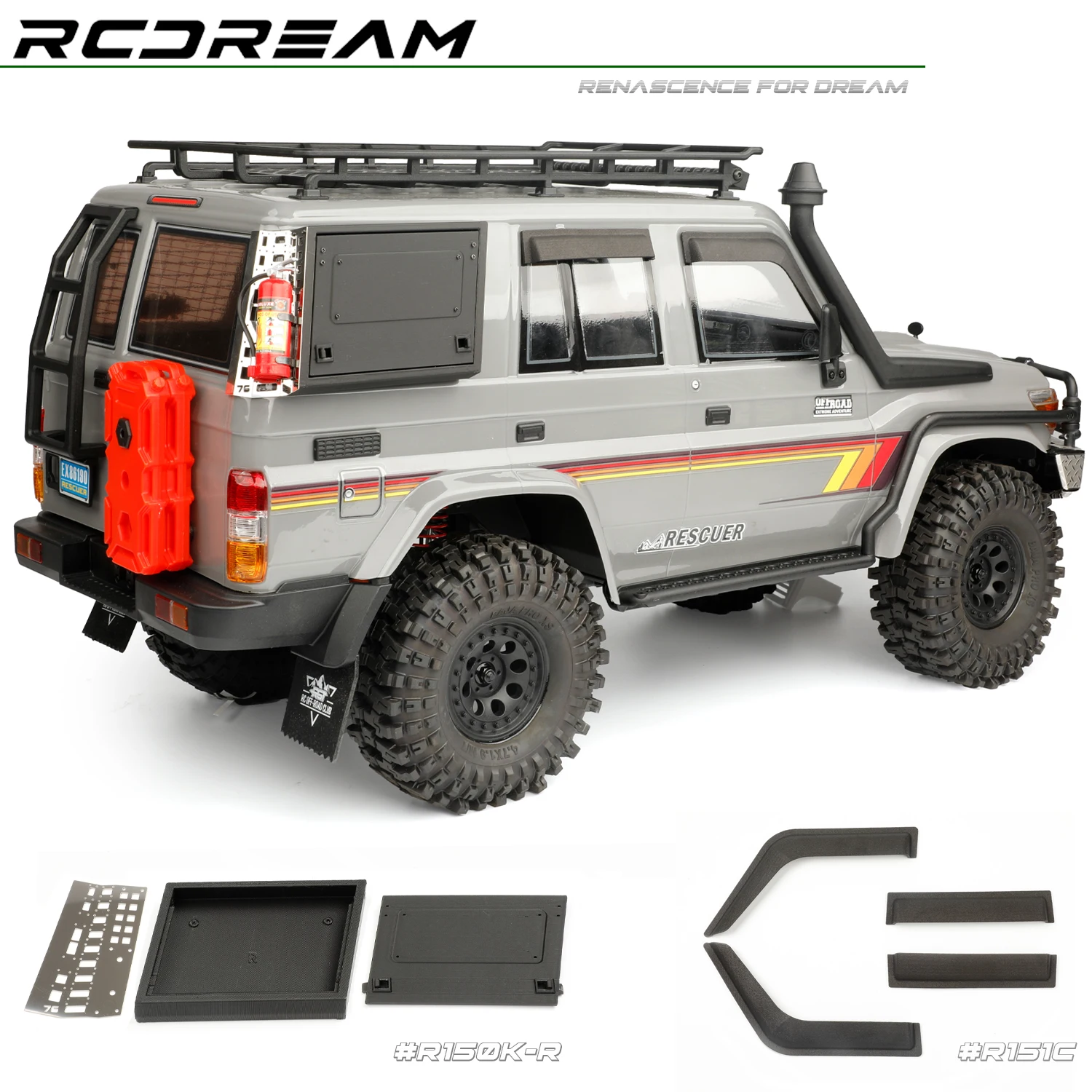 

RCDream 1/10 ящик для инструментов, боковой ящик для хранения, расширительный ящик, окно, ветрозащитный козырек, дефлектор ветра для RGT LC76 EX86190, обновленные детали