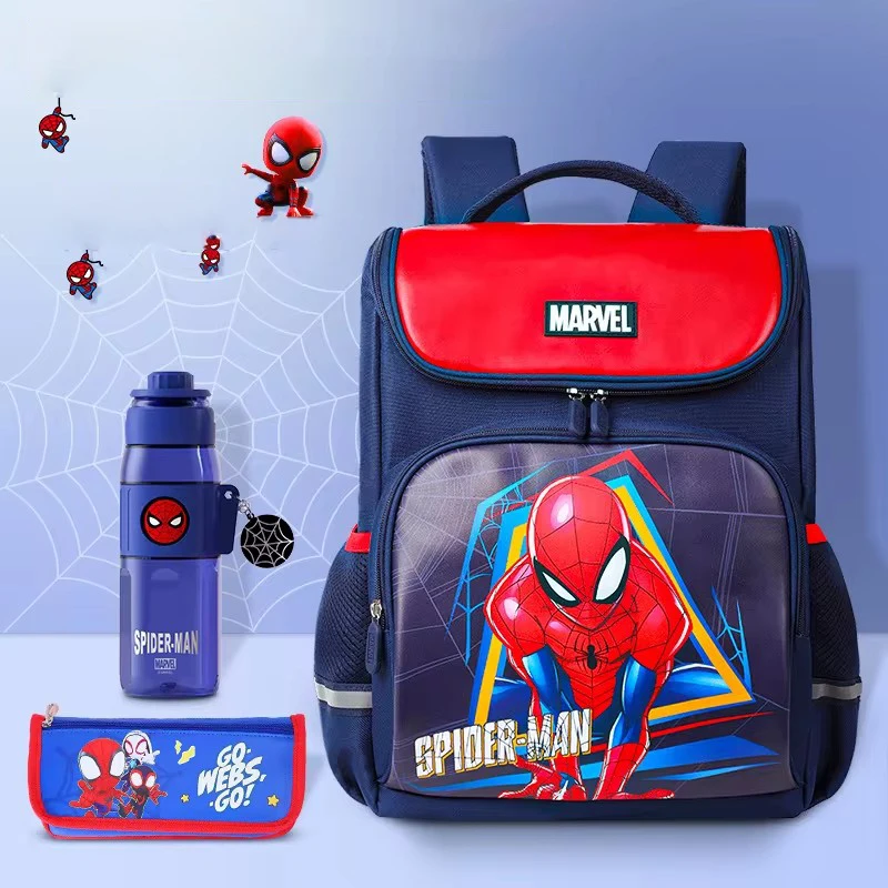 Disney Stationery Set Gift Boy Student Children Kid Cartoon Spiderman School Bag Pencil Case Bag Backpack Cup School Supplies