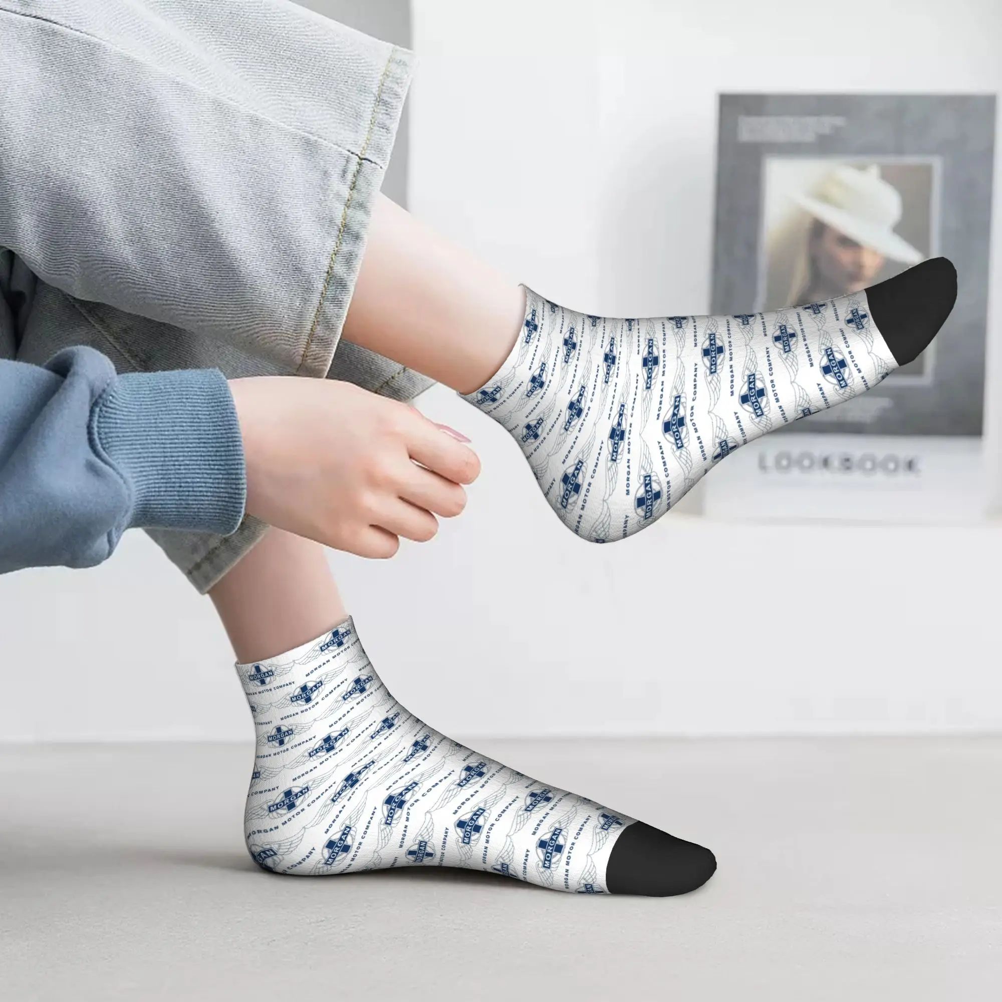 

Всесезонные носки Morgan Motor Car Company в стиле Харадзюку, впитывающие пот спортивные носки средней длины, мягкие забавные чулки для мужчин и женщин