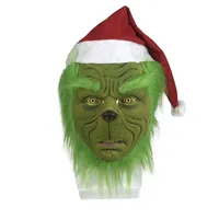 Anime Green Fur Monster Mask Cosplay Costumes Props Hashibira Inosuke Pig Head Helmet  Party Halloween Carnival Roleplaying