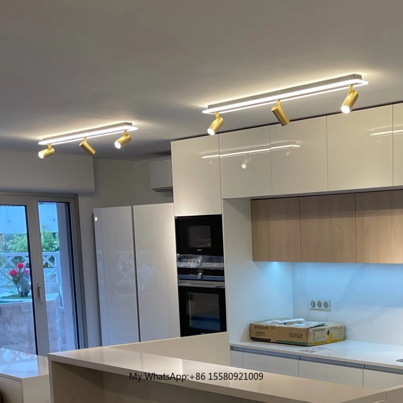 Modern Led Track Ceiling Lamp Bedroom Closets Kitchen Modern Strip Track Spotlight Living Room Background Aisle Ceiling Lighting