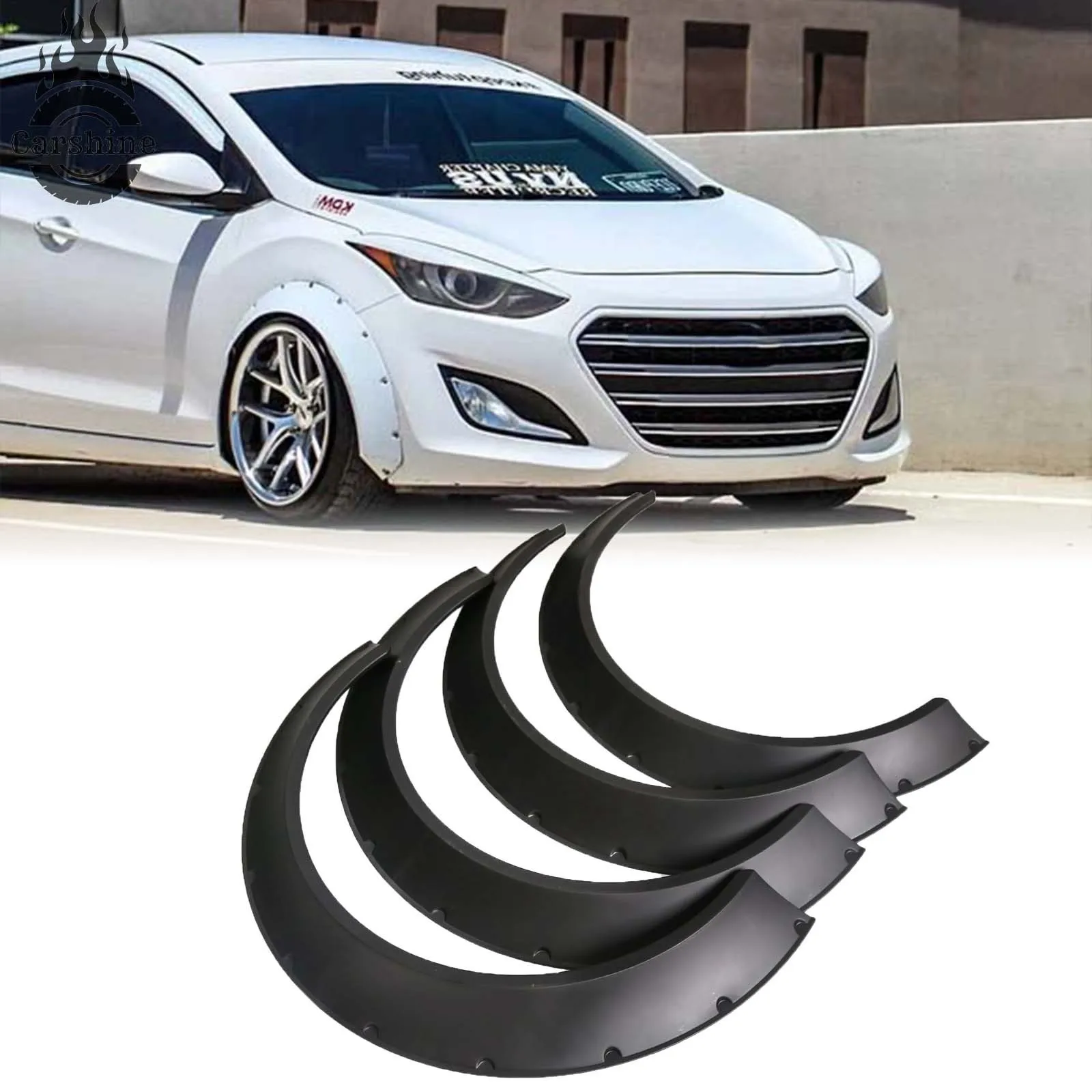 

Для Hyundai Elantra 2013: Гибкие расширители колесных арок (фендеры), комплект из 4 частей