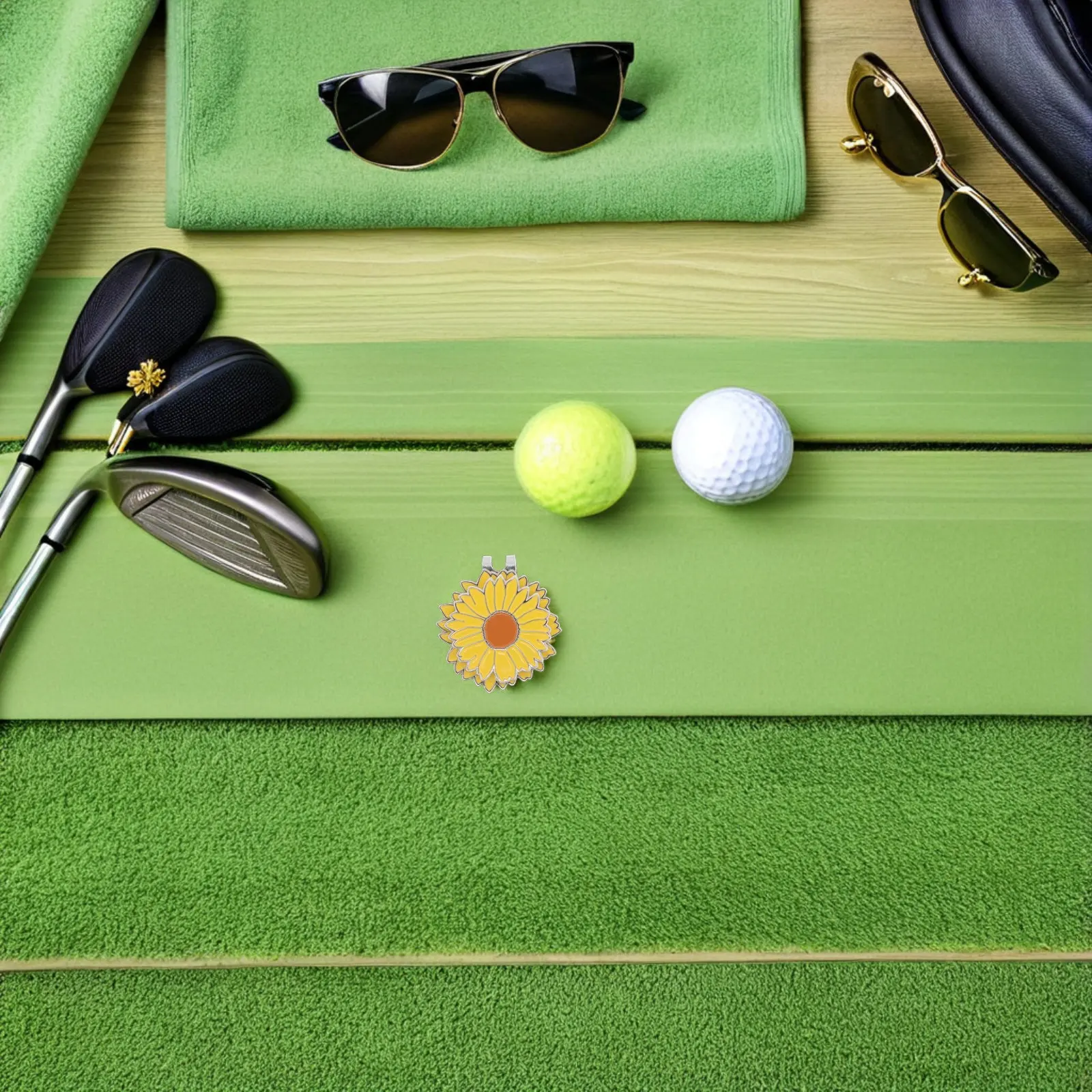 Golf Hat Clip Flower Metal Ball Marker Holder Clip for Men Women Golf Cap Visor Accessories Hat Ball Marker Holder view 2