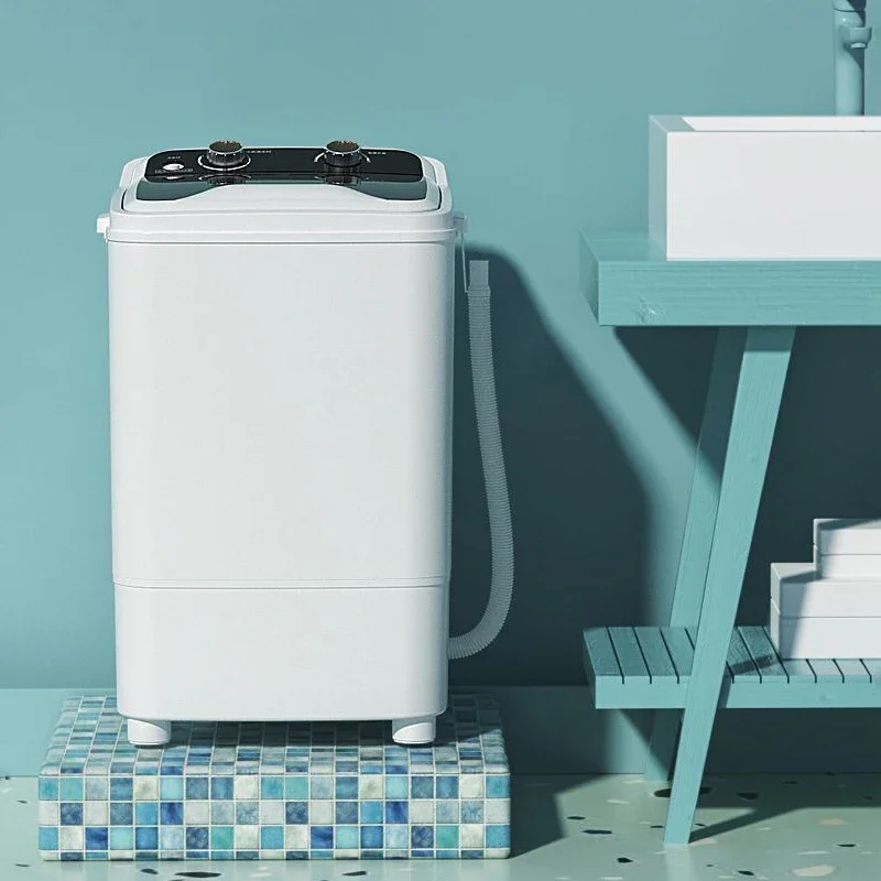 Home semi-automatic 7.5L large single bucket portable mini washing machine with washing and shaking function, large capacity