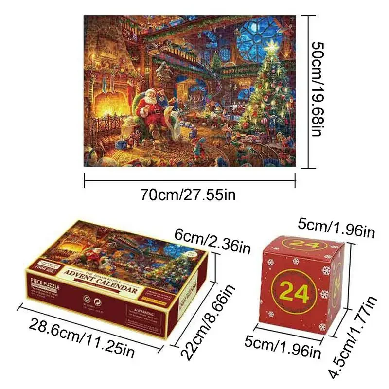 Puzzle Advent Calendar 2023 Christmas Kids and Adults 24 Days Countdown Calendars for Boys Girls 1008 Pieces Puzzle 24 Boxes