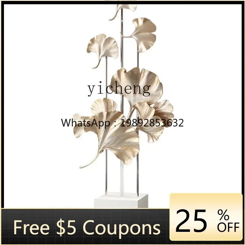 

ZZ ginkgo biloba large floor ornament light luxury TV cabinet next to home decoration