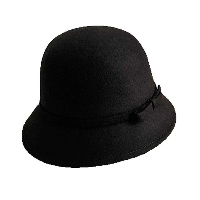 Women French Retro Autumn and Winter Top Hat Elegant Tweed Bucket Hat New